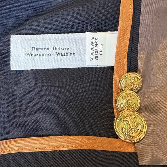 NWOT Boys' Ludlow Two-Button Wool Blazer in Navy Kids 10 - Picture 7 of 8